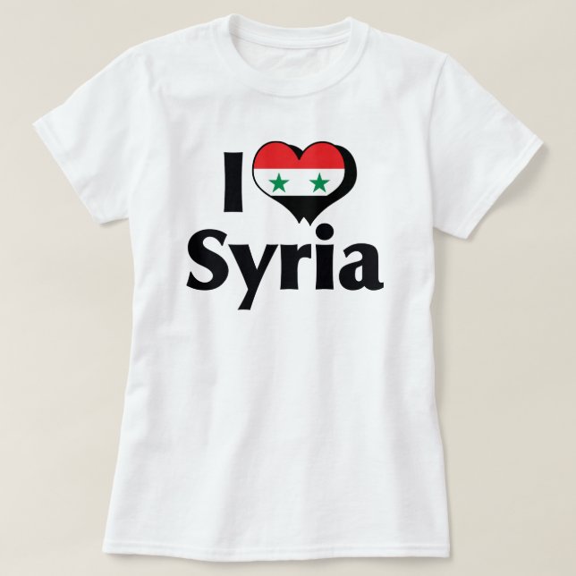 Camiseta de la bandera de Siria que amo (Diseño del anverso)