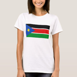 Camiseta de la bandera de Sudán del Sur x mapa