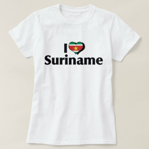 Camiseta de la bandera de Surinam que amo