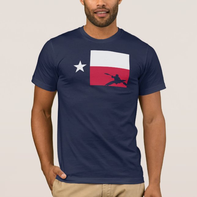 Camiseta de la bandera de Tejas - kajak (Anverso)