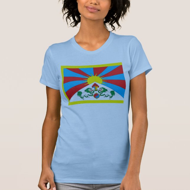Camiseta de la bandera de Tíbet (Anverso)