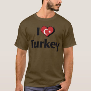 Camiseta de la bandera de Turquía que amo