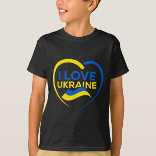 Camiseta de la bandera de Ucrania apoyo Corazón am