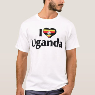 Camiseta de la bandera de Uganda que amo