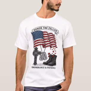 Camiseta de la bandera del amapola de las botas de