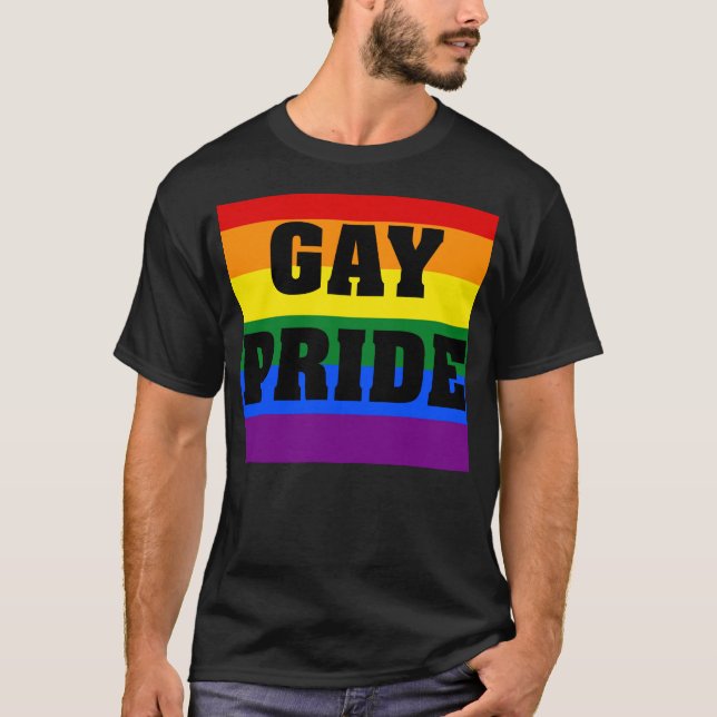 Camiseta de la bandera del arco iris del orgullo (Anverso)