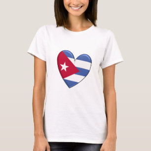 Camiseta de la bandera del corazón de Cuba
