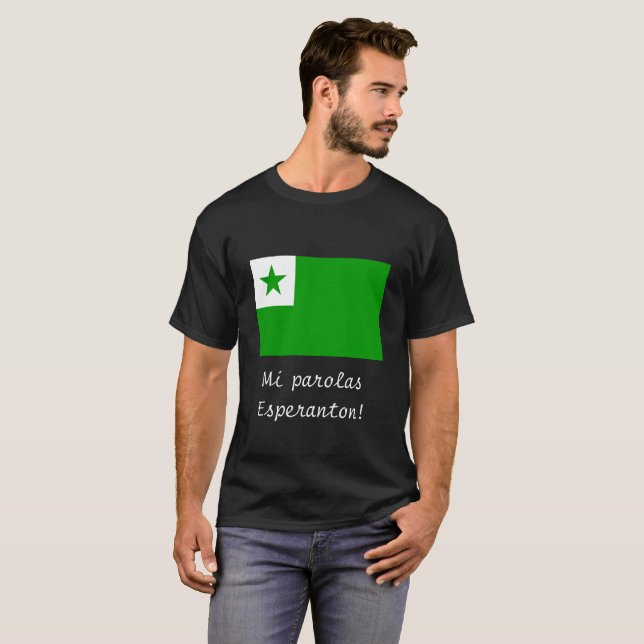 Camiseta de la bandera del esperanto de Esperanton (Anverso completo)