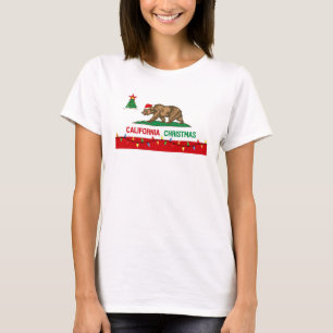 Camiseta de la bandera del navidad de California