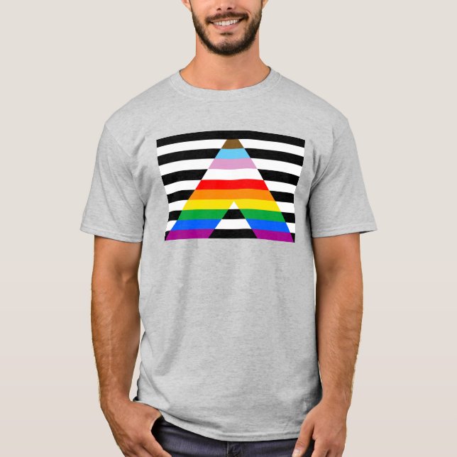 Camiseta de la bandera del orgullo aliado inclusiv (Anverso)