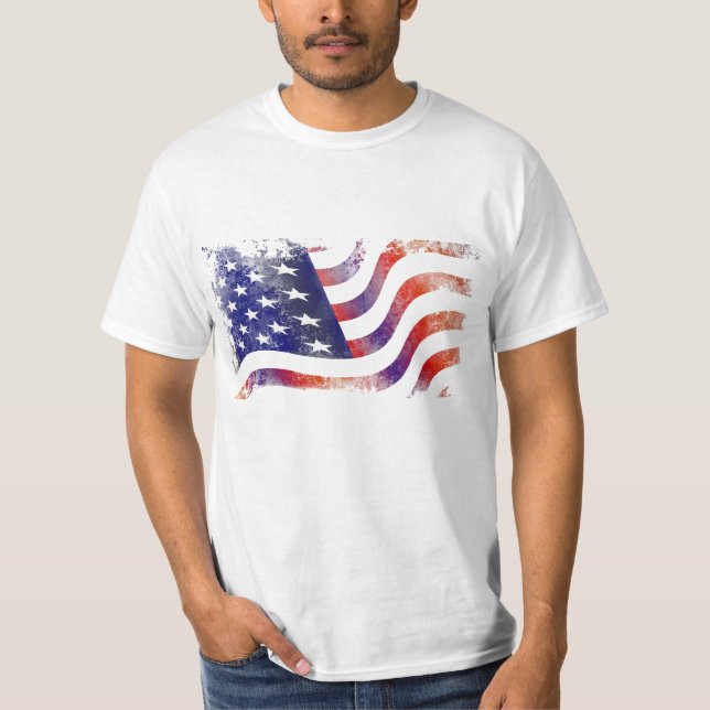 Camiseta de la bandera estadounidense con problema (Anverso)