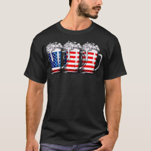 Camiseta de la bandera estadounidense de la cervez