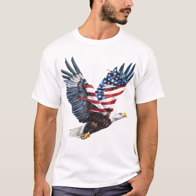 Camiseta de la bandera estadounidense del águila p (Anverso)
