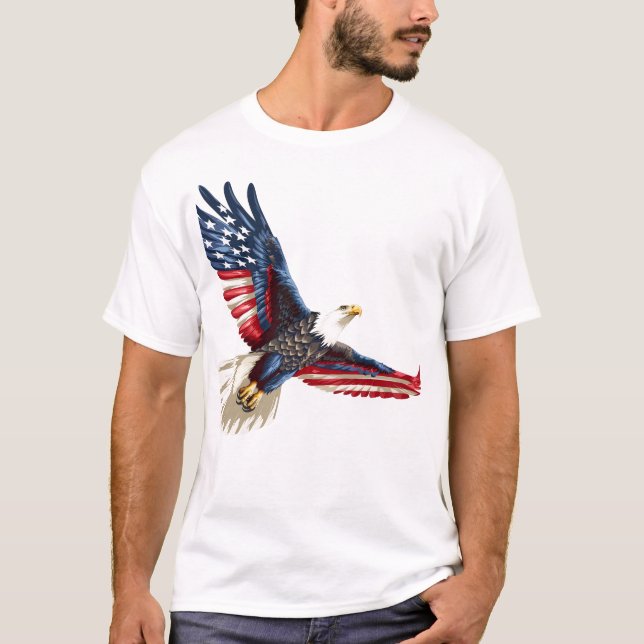Camiseta de la bandera estadounidense del águila p (Anverso)