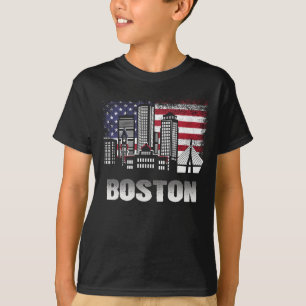 Camiseta de la bandera estadounidense en el horizo