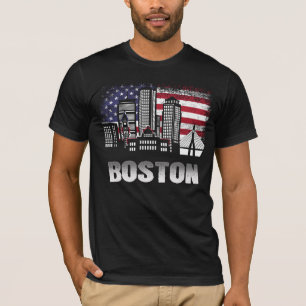 Camiseta de la bandera estadounidense en el horizo