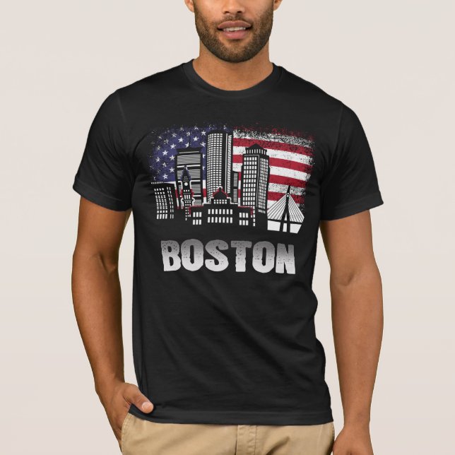 Camiseta de la bandera estadounidense en el horizo (Anverso)