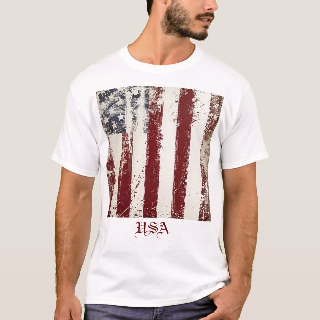 Camiseta de la bandera estadounidense patriótica (Anverso)