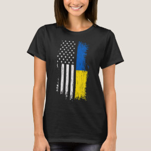 Camiseta de la bandera estadounidense ucraniana - 