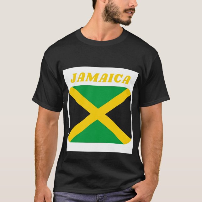Camiseta de la bandera jamaiquina de la manga cort (Anverso)
