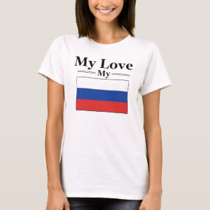 Camiseta de la bandera rusa de mi amor