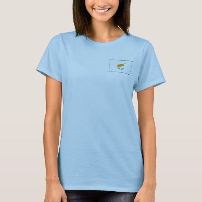 Camiseta de la bandera y el mapa de Chipre (Anverso)