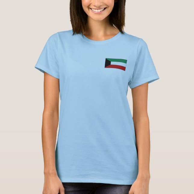 Camiseta de la bandera y el mapa de Kuwait (Anverso)