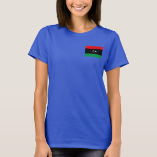 Camiseta de la bandera y el mapa de Libia