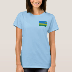 Camiseta de la bandera y el mapa de Ruanda