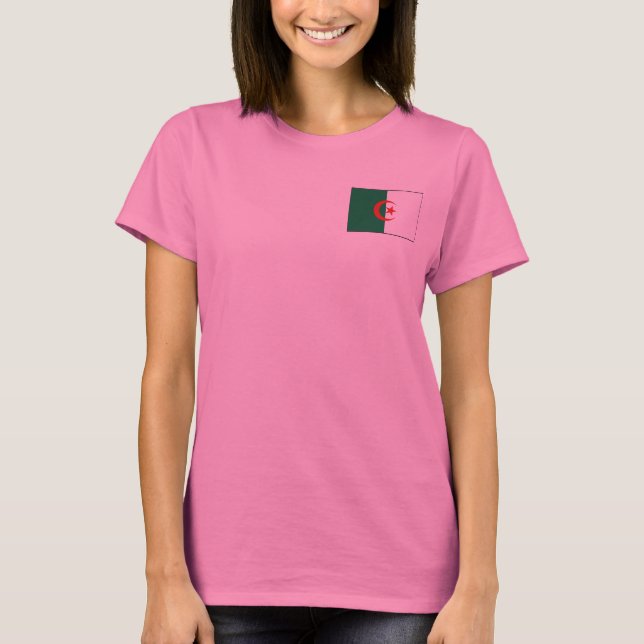 Camiseta de la bandera y mapa de Argelia (Anverso)