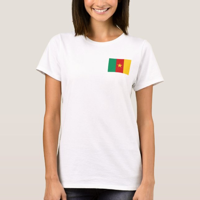 Camiseta de la bandera y mapa de Camerún (Anverso)