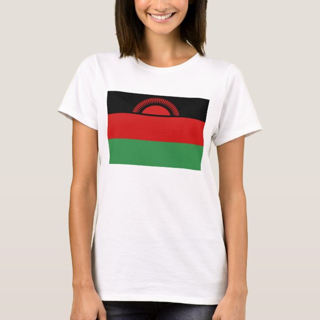 Camiseta de la bandera y mapa de Malawi (Anverso)