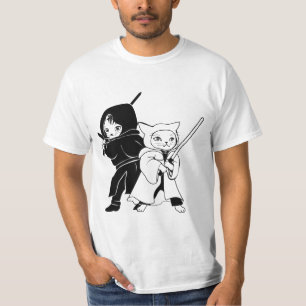 Camiseta de la batalla de espada ligera de gatos n
