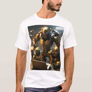 Camiseta de la batalla futurista en la ciudad: Ven