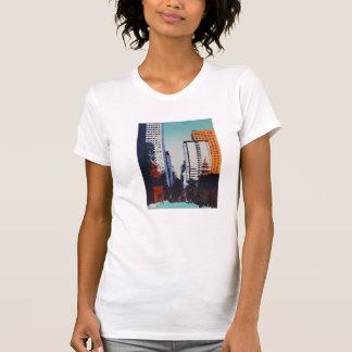 Camiseta de la bella arte con el paisaje urbano de
