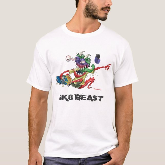 Camiseta de la bestia del monopatín (Anverso)
