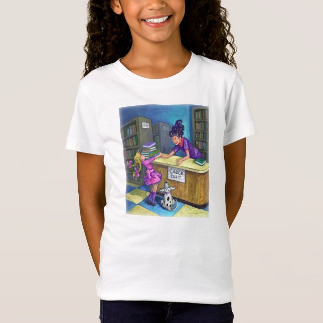 Camiseta De la biblioteca del control ilustraciones hacia (Anverso)