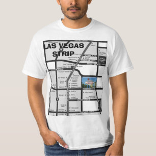 Camiseta Dé la bienvenida al mapa de tira de LAS VEGAS