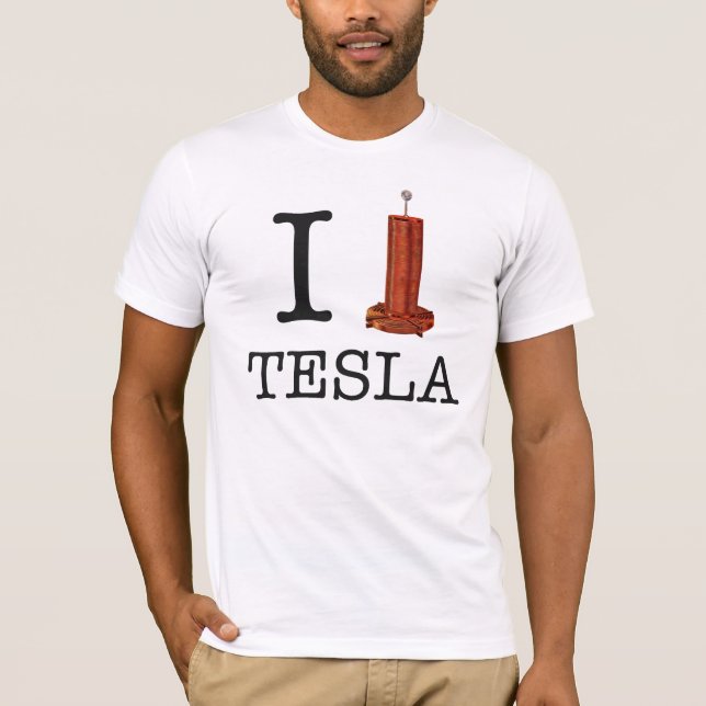 Camiseta de la bobina de I (corazón) Tesla (Anverso)