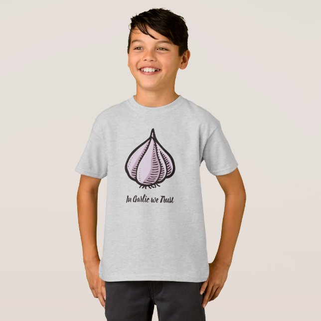 Camiseta de la bombilla de ajo (Anverso completo)