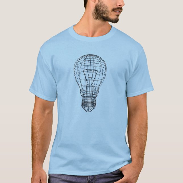 Camiseta de la bombilla para él (Anverso)