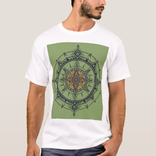 camiseta de la brújula mandala