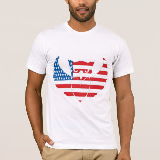camiseta de la búho-bandera