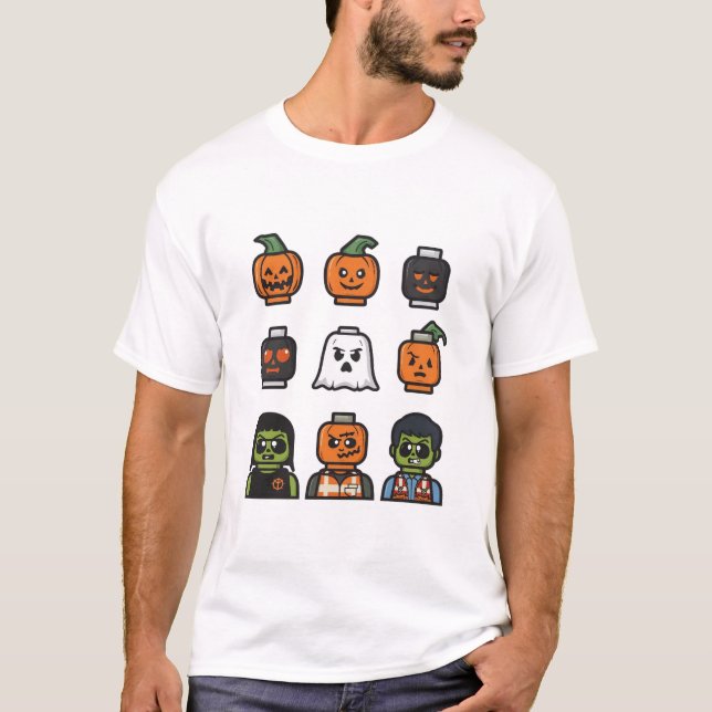 Camiseta de la cabeza de ladrillo de Halloween (Anverso)