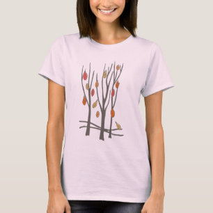 Camiseta de la caída de los árboles y de las hoj