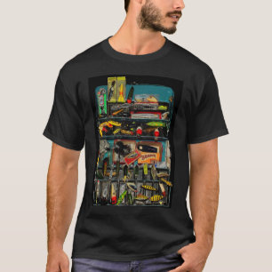 Camiseta de la caja de aparejos del vintage