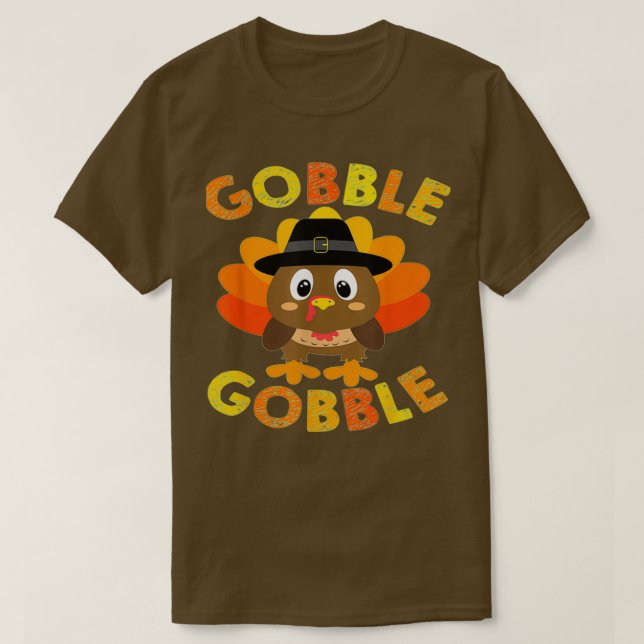 Camiseta de la Calabaza de Acción de Gracias Turquía come 6 (Diseño del anverso)