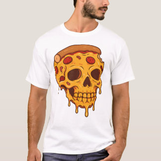 Camiseta De La Calavera De Pizza - Gracioso Skelet