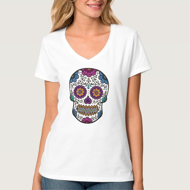 Camiseta De La Calavera Del Azúcar (Anverso)