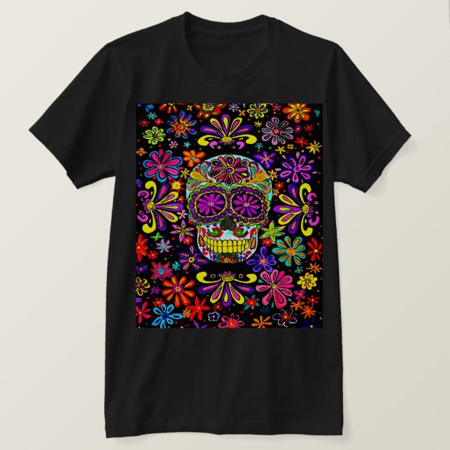 Camiseta De La Calavera Del Azúcar (Anverso del diseño)